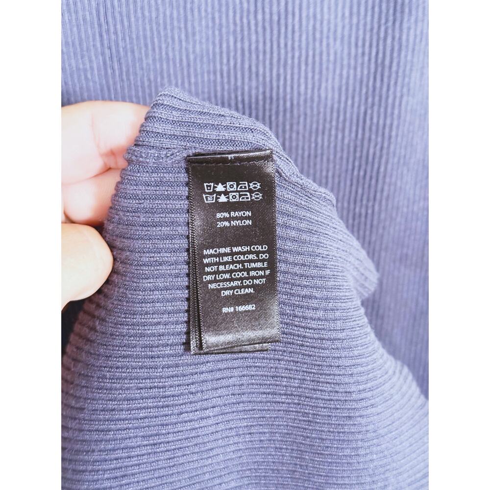 House of Harlow 1960 Ribbed Midi Dress Size Medium Blue Quiet Luxury Minimal - Picture 7 of 8